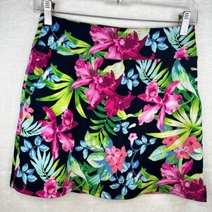 Tommy Bahama Racquet & Paddle Skort‎ XS Floral Print Golf Tennis Skirt